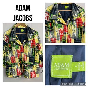 Adam Jacobs Colorful Full Zip 3/4 Sleeve Lightweight Jacket Size L